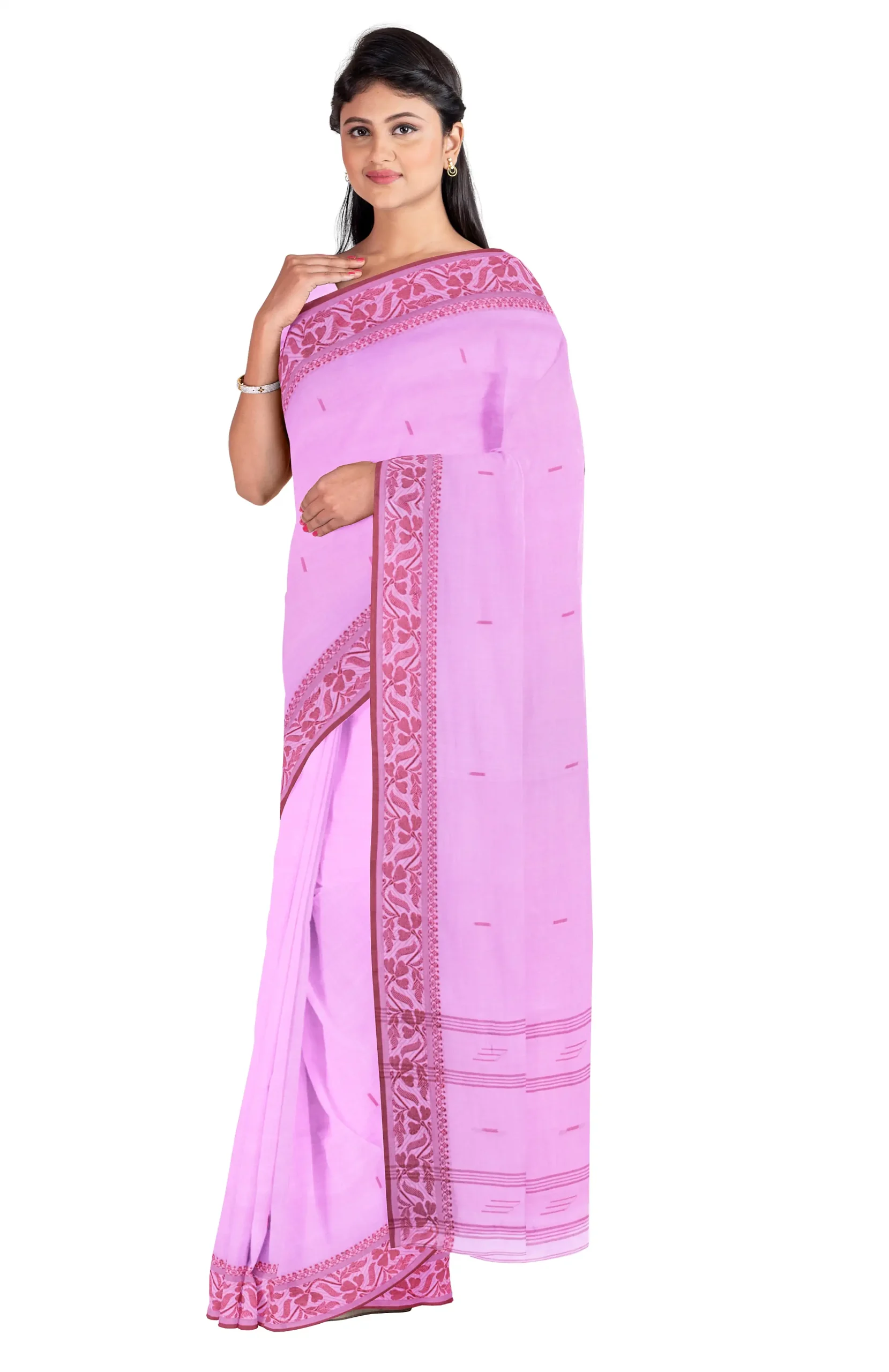 Santipuri Cotton Saree -  Lavender