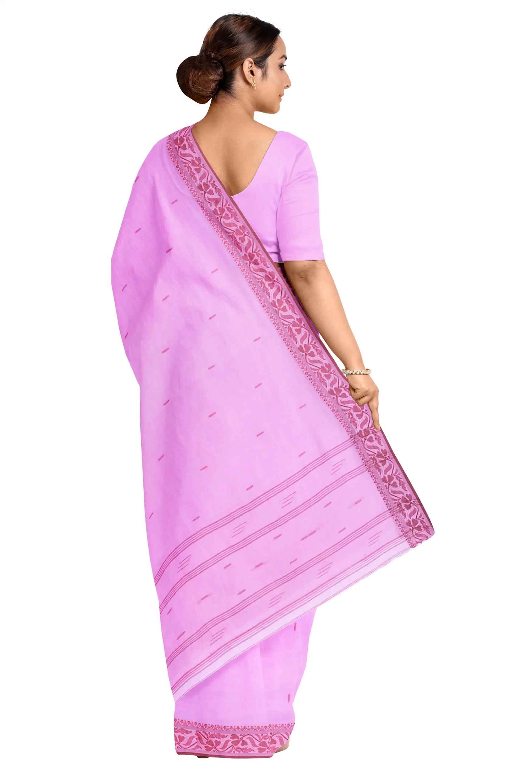Santipuri Cotton Saree -  Lavender - Image 2