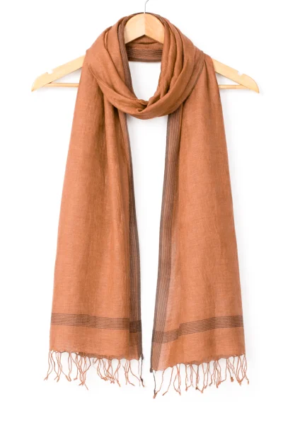 Handwoven Linen Scarf - Mauve