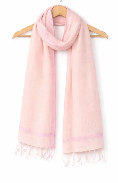 Handwoven Linen Scarf - Pink
