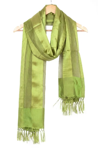 Handwoven Silk Stole - Green