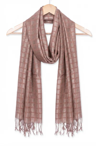 Handwoven Tussar Silk Stole - Brown