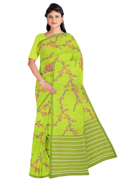 Handwoven Muslin Screen Printed Cotton Saree
