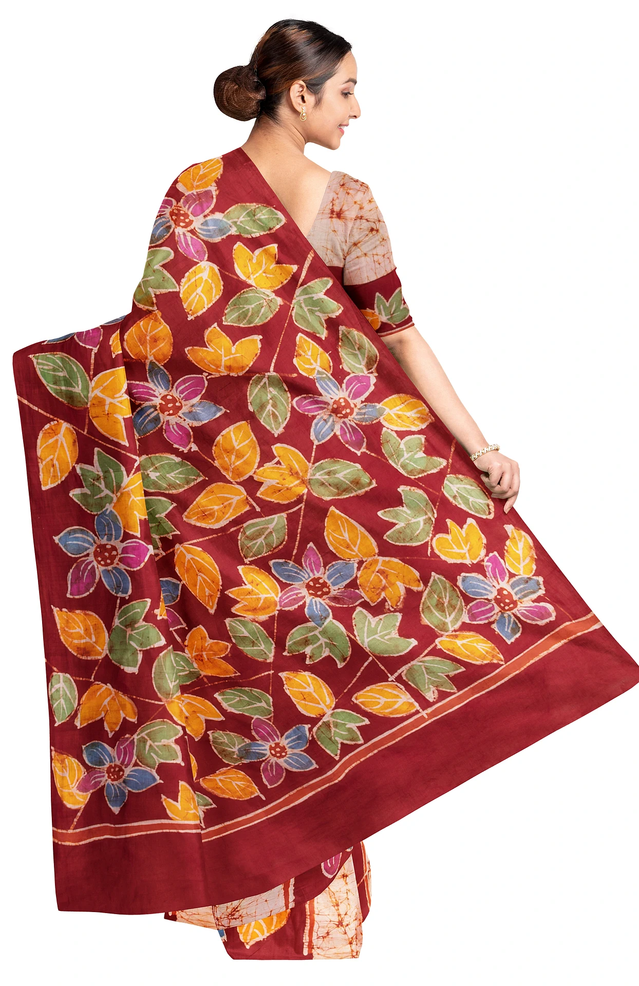 Batik Silk Saree - Multicolour - Image 2