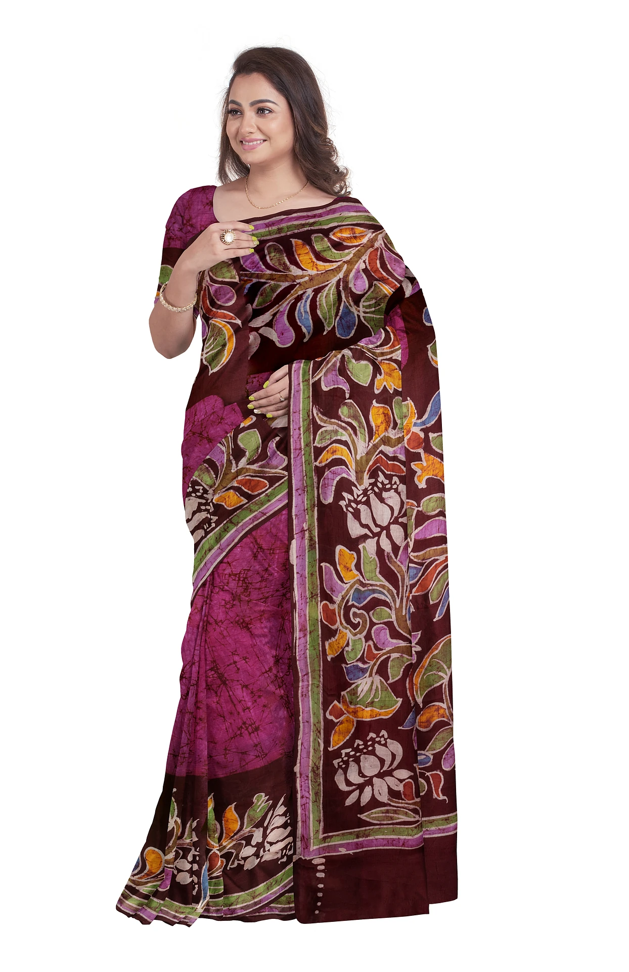 Batik Silk Saree - Multicolour - Image 2