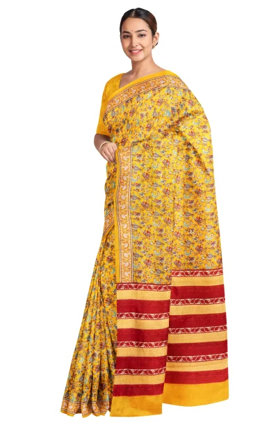 Batik Silk Saree - Mustard