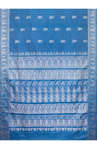 Baluchari Silk Saree - Sky Blue