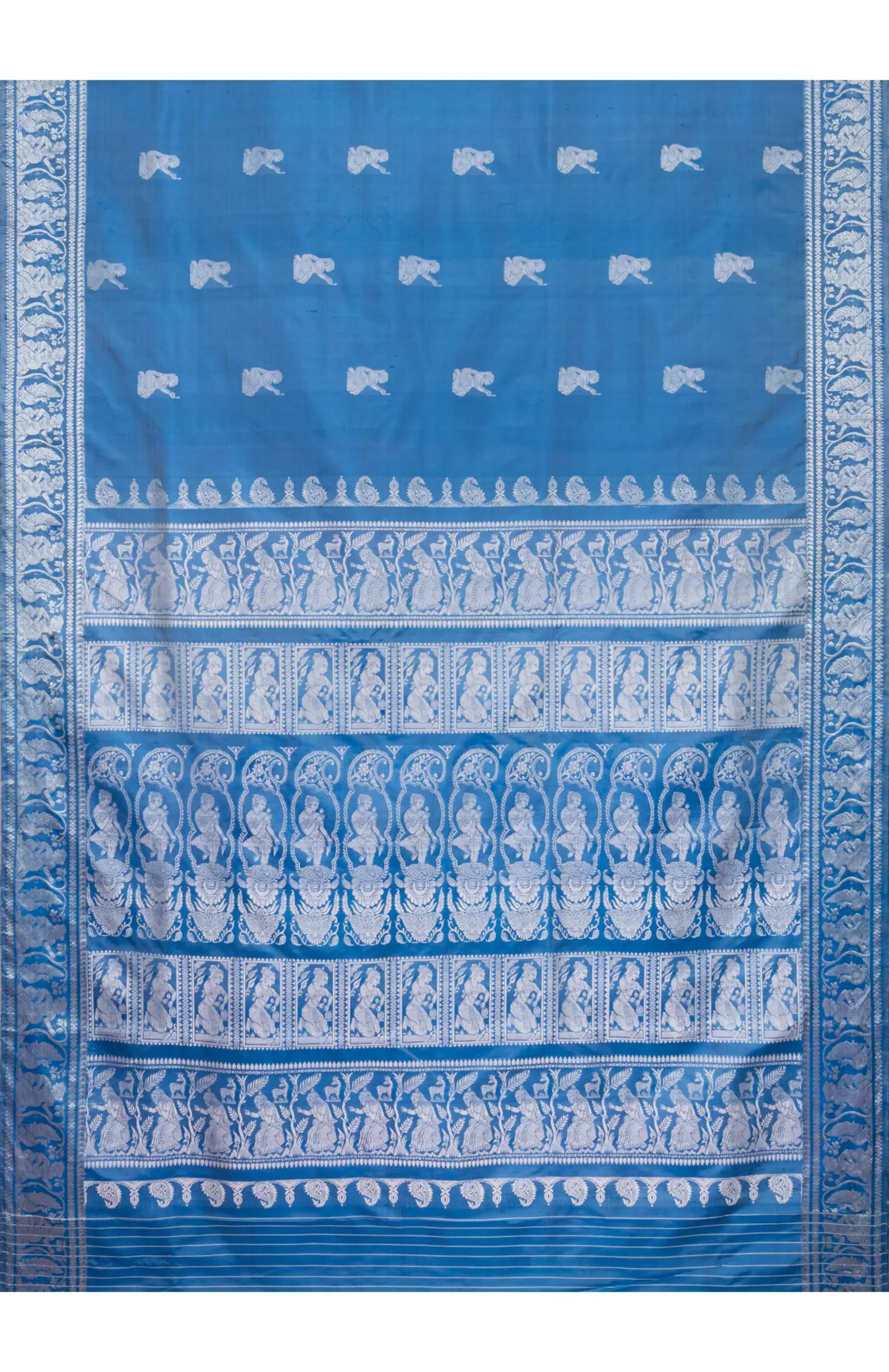 Baluchari Silk Saree - Sky Blue