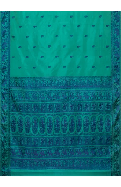 Baluchari Silk Saree - Turquoise