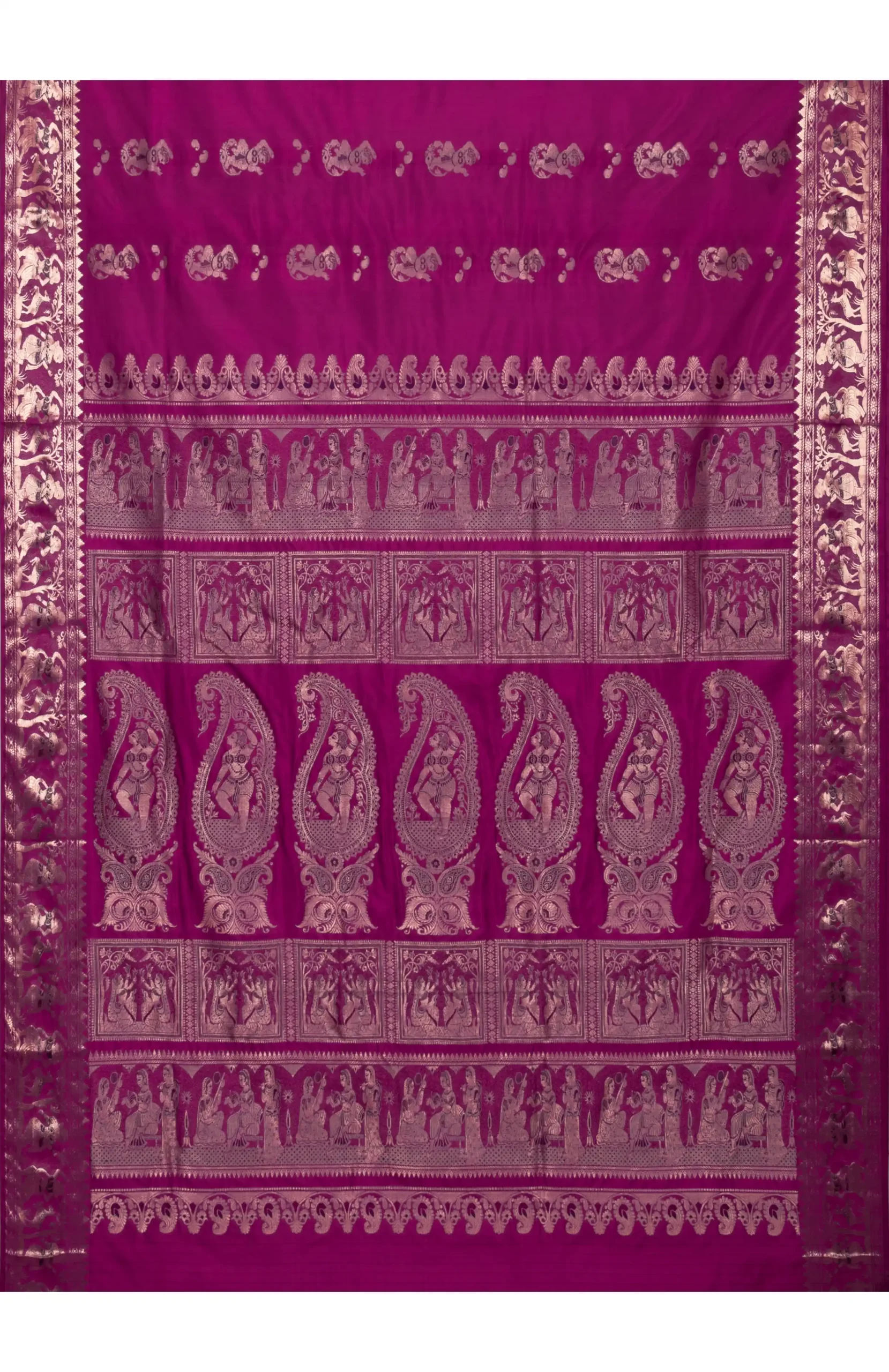Baluchari Silk Saree - Magenta