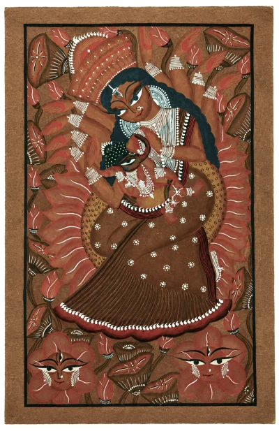 Patachitra Painting (Kalighat Style) - Gauri Ganesh