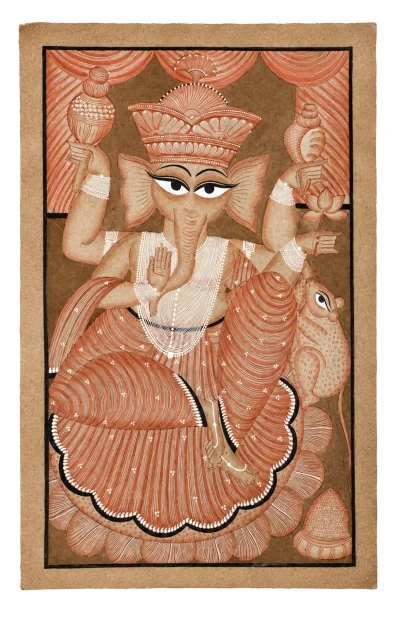 Patachitra Painting (Kalighat Style) - Ganesha