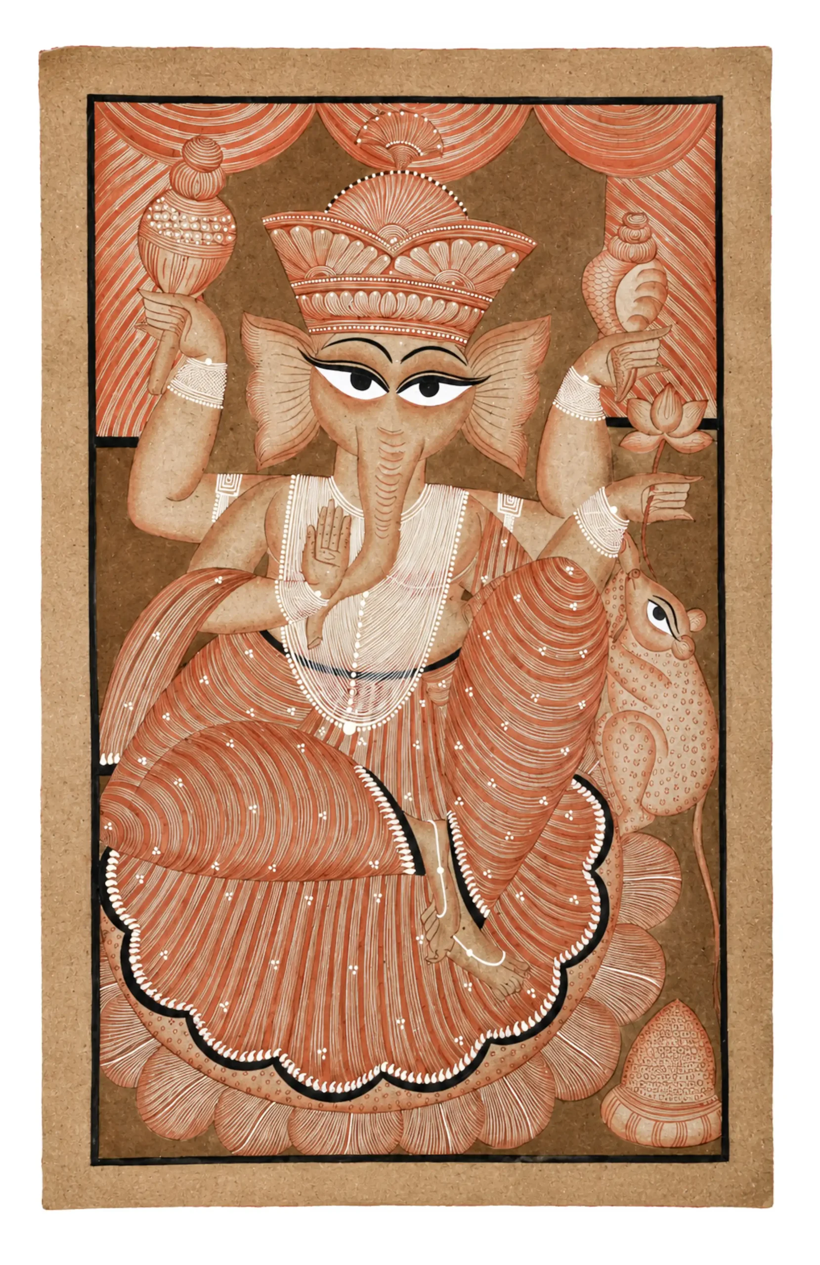 Patachitra Painting (Kalighat Style) - Ganesha