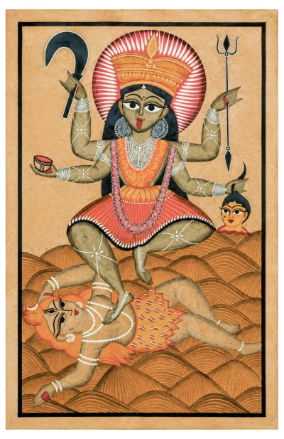 Patachitra Painting (Kalighat Style) - Maa Kali