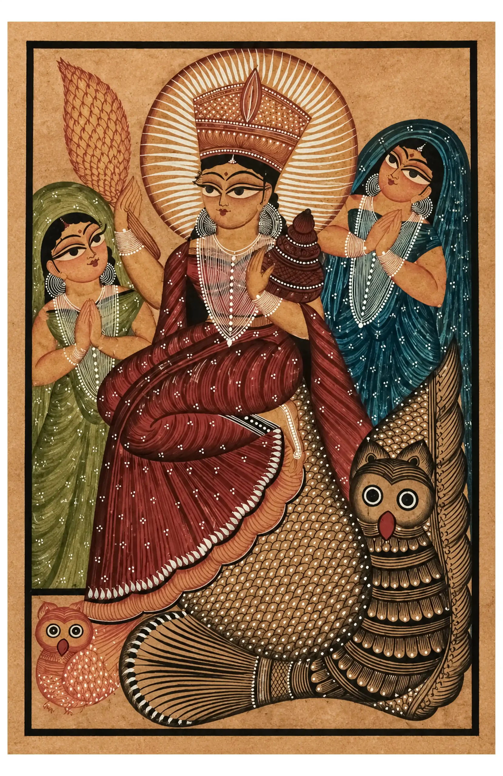 Patachitra Painting (Kalighat Style) - Maa Laxmi