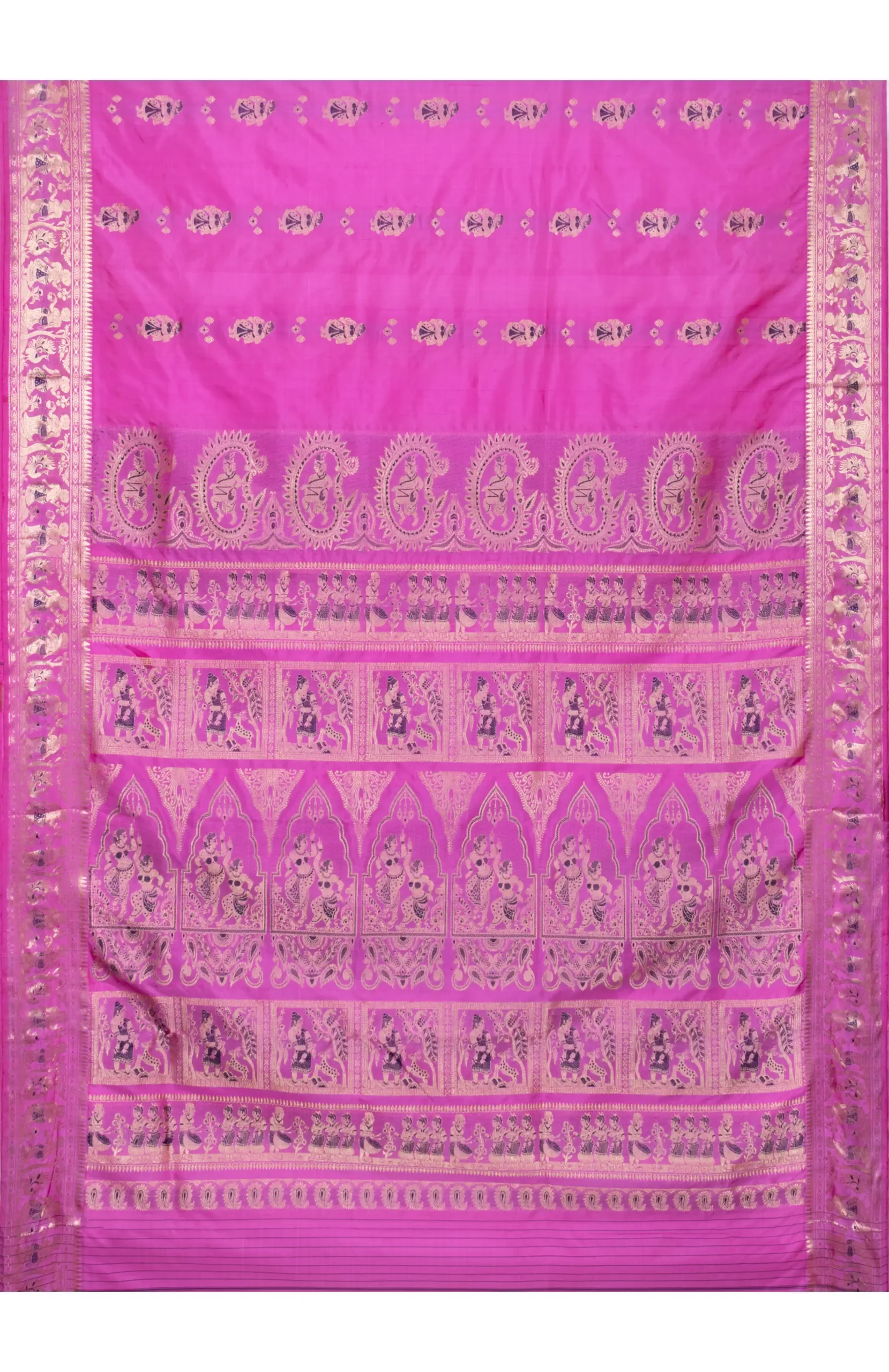Baluchari Silk Saree - Magenta