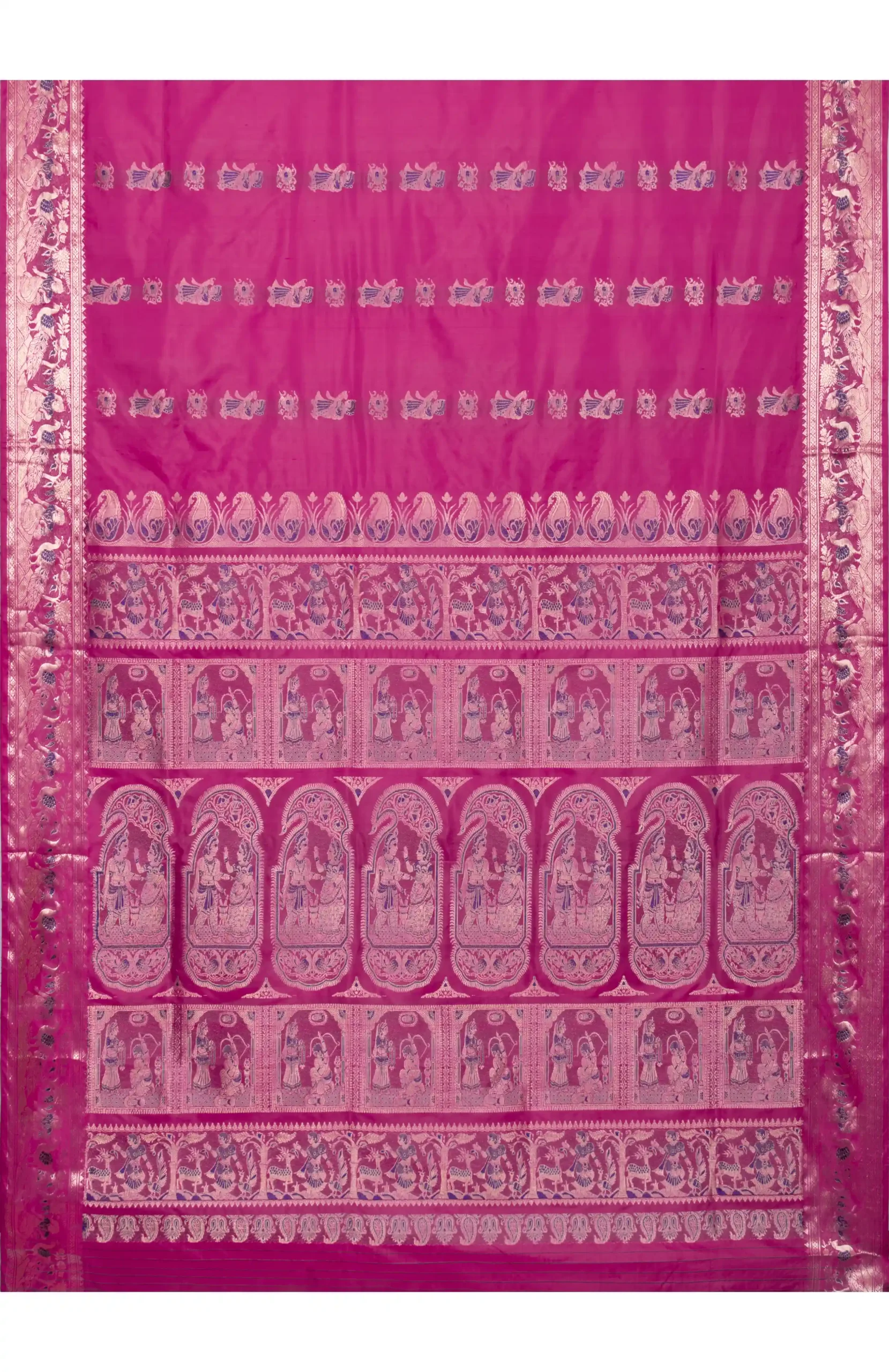 Baluchari Silk Saree - Magenta