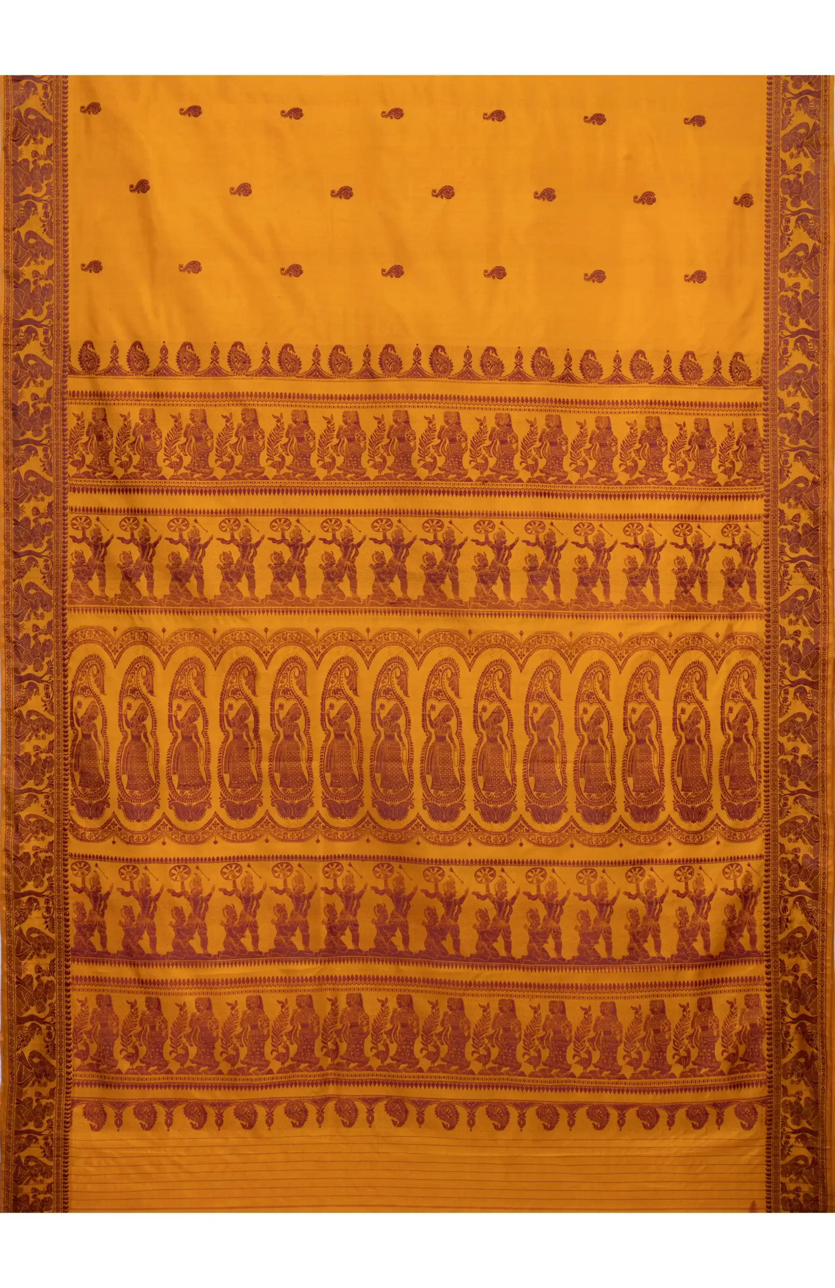 Baluchari Silk Saree - Mustard
