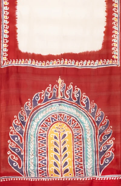 Batik Silk Saree - Red