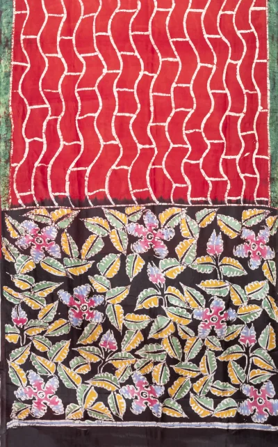 Batik Silk Saree - Red