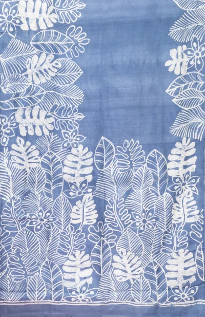 Batik Silk Saree - Grey