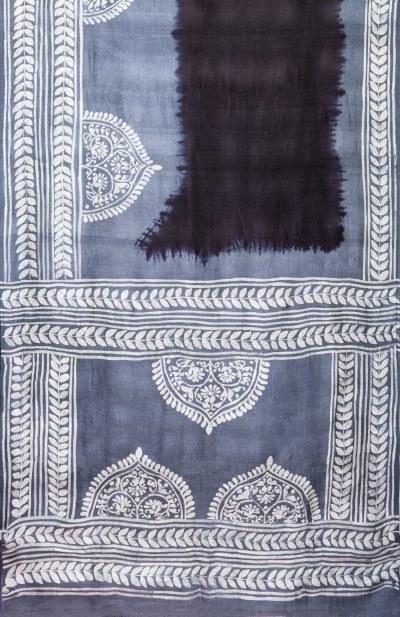 Batik Silk Saree - Grey