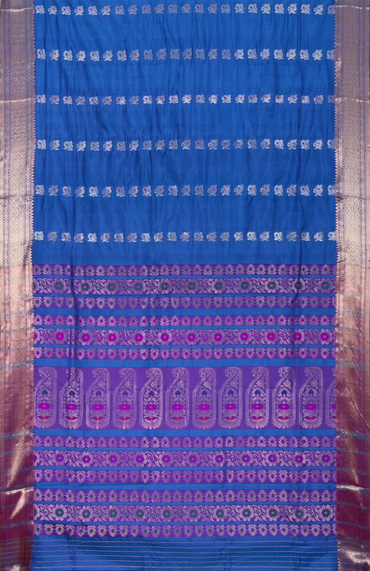 Handwoven Bishnupuri Silk Saree - Multi Colour