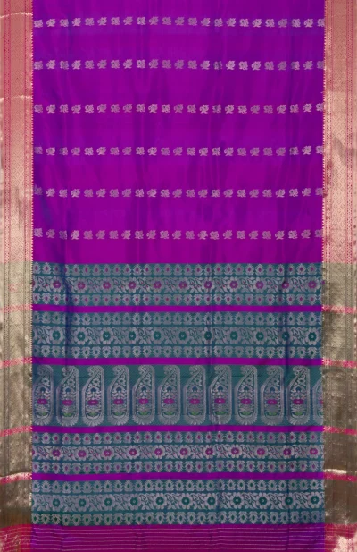 Handwoven Bishnupuri Silk Saree - Multi Colour